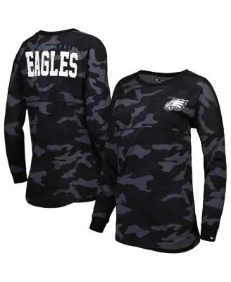 Fanatics Women's Plus Black Philadelphia Eagles Primary Logo Long Sleeve T- shirt