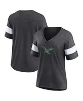 Lids Philadelphia Eagles Fanatics Branded Women's Throwback Logo Tri-Blend  Striped V-Neck T-Shirt - Heathered Charcoal