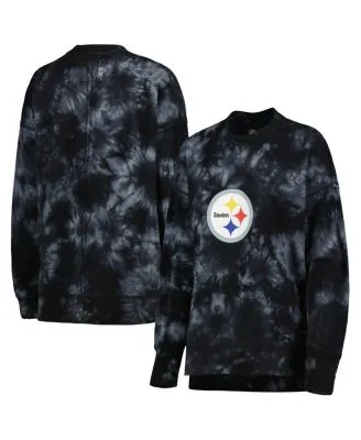 MSX by Michael Strahan Women's Black Dallas Cowboys Bailey Tri-Blend Tie-Dye  Pullover Sweatshirt