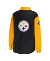 Women's WEAR by Erin Andrews Black Pittsburgh Steelers Snap-Up