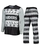 Women's FOCO Black Pittsburgh Steelers Team Ugly Pajamas Set