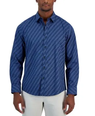Men's Mode Geometric Print Long-Sleeve Shirt, Created for Macy's