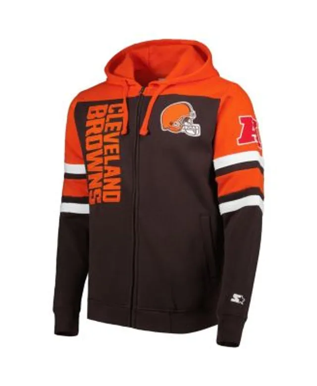 Men's Starter Brown Cleveland Browns The Reliever Raglan Full-Snap