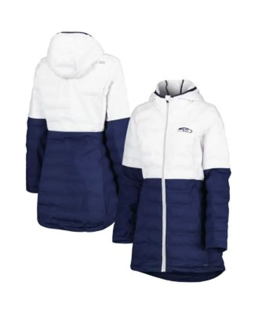 Women's MSX by Michael Strahan White/Navy Dallas Cowboys Willow Quilted  Hoodie Full-Zip Jacket