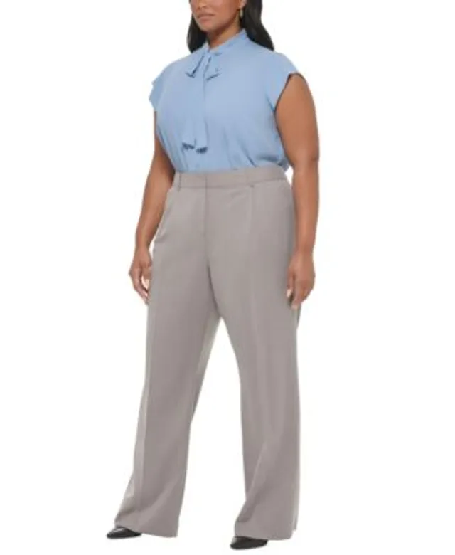 Calvin Klein Wide-Leg Sailor Pants - Macy's