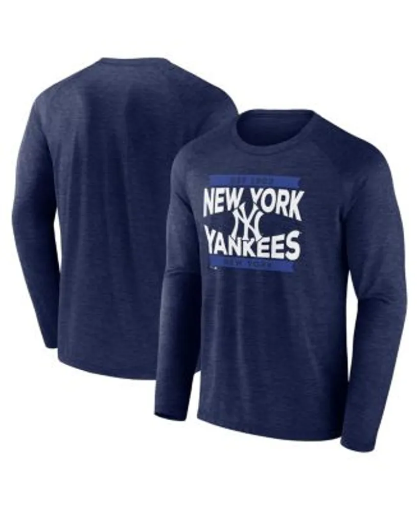 Nike Men's Nike Gray/Navy New York Yankees Performance Raglan - Henley T- Shirt