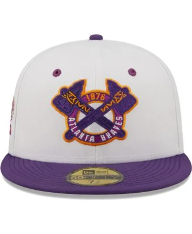 Men's New Era White/Purple Florida Marlins 10th Anniversary Grape Lolli 59FIFTY Fitted Hat