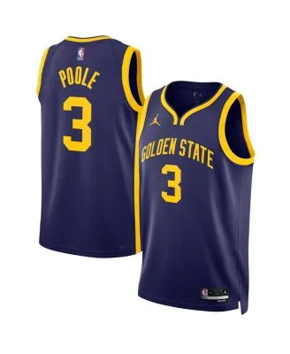 Jordan Boys Stephen Curry Warriors Statement Swingman Jersey - Navy/Yellow Size XL