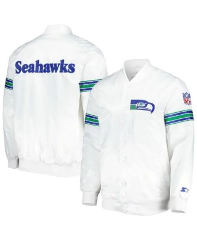 Starter Men's White Seattle Seahawks The Power Forward Full-Snap Jacket