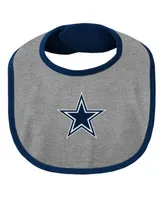 Newborn & Infant Navy/Gray Dallas Cowboys Tackle Bodysuit, Bib & Booties Set