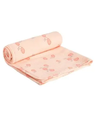 Baby Girl Printed Muslin Blanket Pink Snails - Infant|Toddler