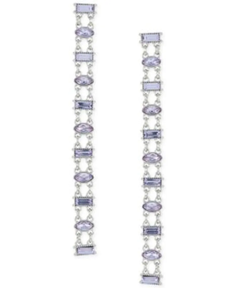 Crystal Linear Drop Earrings silver