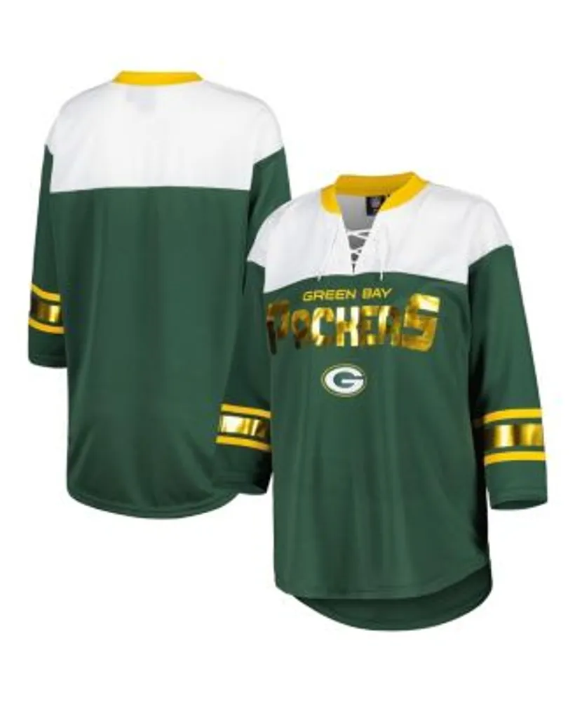 New Era / Women's Green Bay Packers Lace White Plus Size Long Sleeve T-Shirt