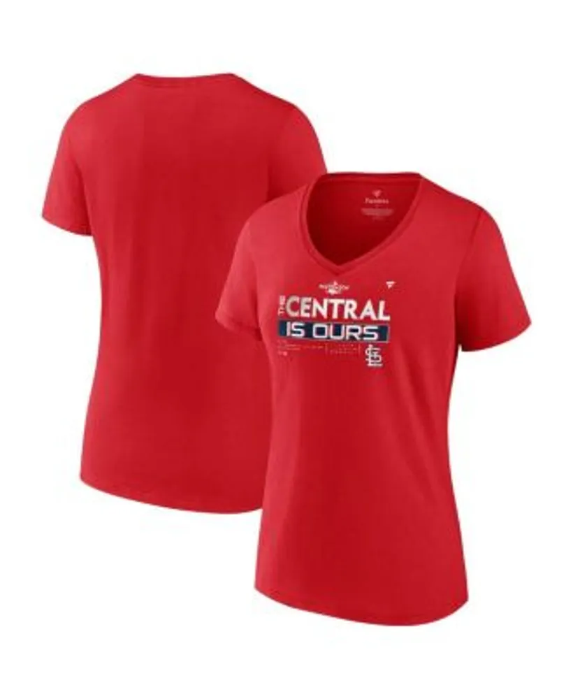 Fanatics Women's Branded Red St. Louis Cardinals 2022 NL Central Division  Champions Plus V-Neck T-shirt