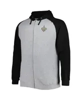 Men's Heathered Gray/Black New Orleans Saints Big & Tall Raglan