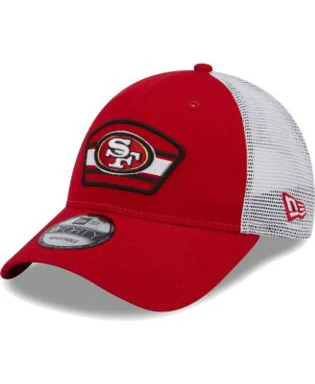 New Era Men's Scarlet, White San Francisco 49ers Logo Patch Trucker 9FORTY  Snapback Hat