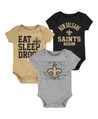 Infant Philadelphia Eagles Midnight Green/Black/Heathered Gray 3-Pack Game  On Bodysuit Set