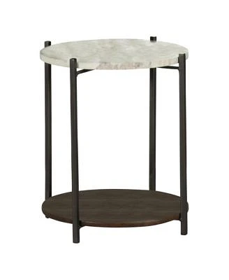 20" Marble Round Accent Table with Marble Top