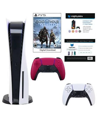 Sony 5 Core Console with God of War: Ragnarok with Voucher and DualSense Controller in Cosmic Red