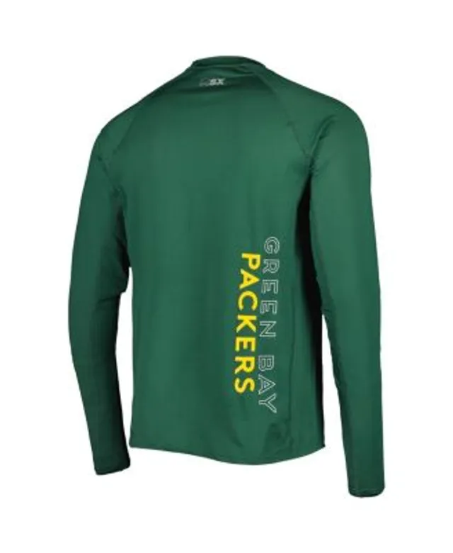 Men's Junk Food White/Green Bay Packers Colorblock Raglan Long