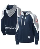 Lids Milwaukee Brewers Starter Women's Hail Mary Full-Zip Hoodie -  Navy/Gold