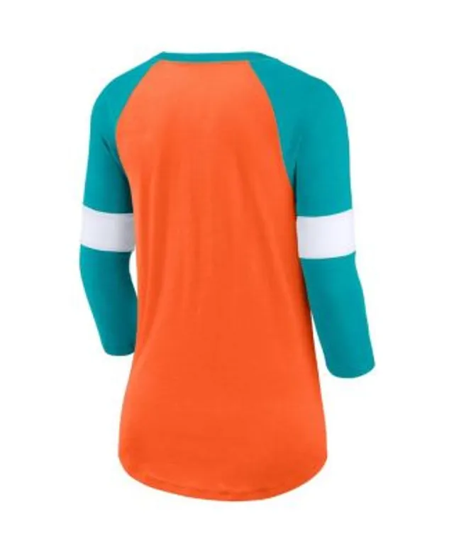 Nike NFL Womens Short Sleeve Dolphins Jersey Turquoise Orange Size