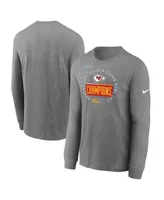 Youth Nike Heather Gray Kansas City Chiefs Super Bowl LVII Champions Parade Pullover Hoodie Size: Large