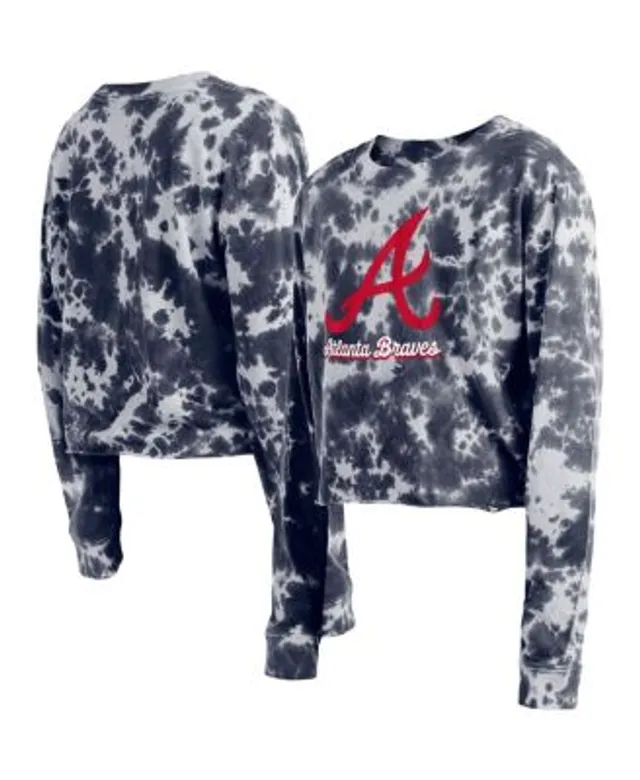 WEAR by Erin Andrews Women's Navy Atlanta Braves Waffle Henley Long Sleeve  T-shirt