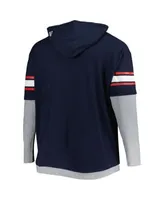 Men's New Era Navy Atlanta Braves Big & Tall Twofer Pullover Hoodie