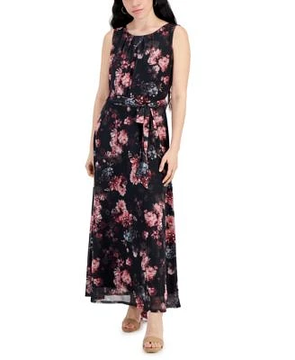 Petite Printed Sleeveless Scoop-Neck Maxi Dress