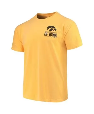 Men's Gold Iowa Hawkeyes Comfort Colors Campus Icon T-shirt