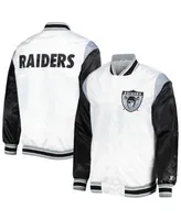 Las Vegas Raiders Starter Midfield Satin Full-Snap Varsity Jacket - Black