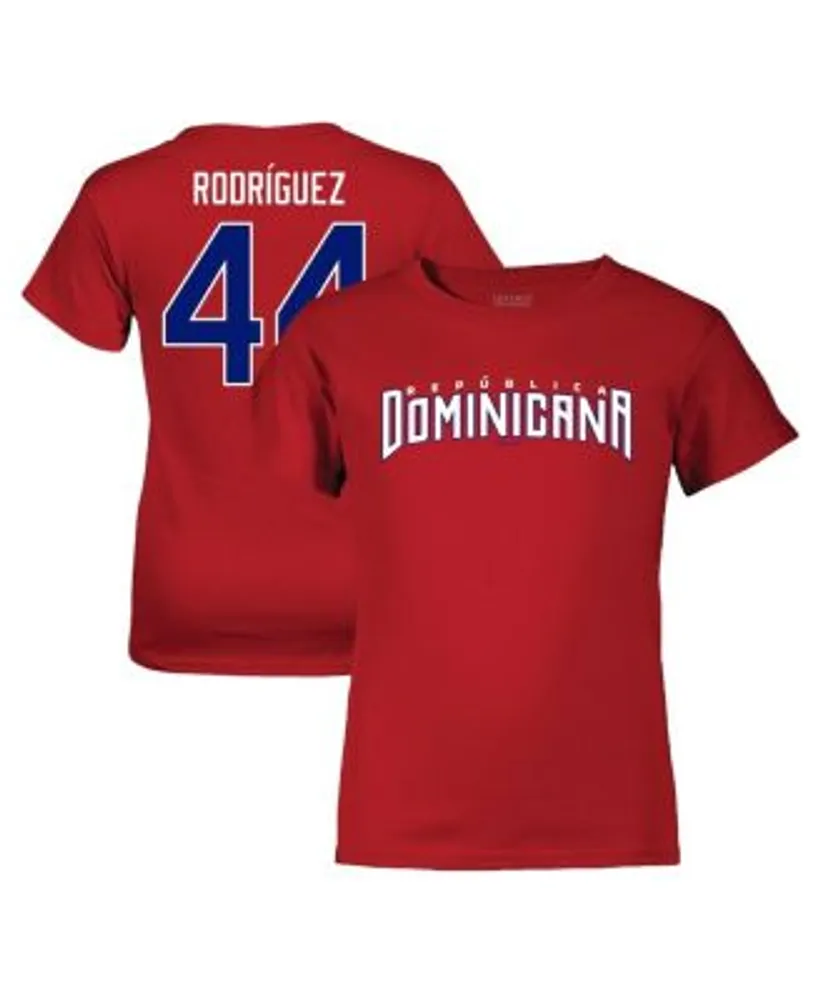 Legends Youth Boys and Girls Julio Rodriguez Red Dominican Republic  Baseball 2023 World Classic Name Number T-shirt
