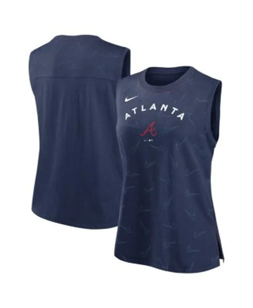 Atlanta Braves Women's Plus Size Racerback Scoop Neck Tank Top - Navy