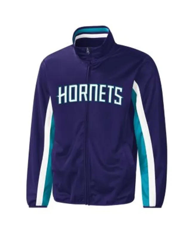 Men's G-III Sports by Carl Banks Purple/White Charlotte Hornets Zone Blitz  Tricot Full-Zip Track Jacket