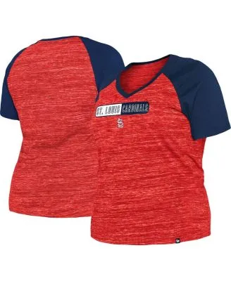 Women's New Era Navy/Red Cleveland Guardians Jersey V-Neck T-Shirt