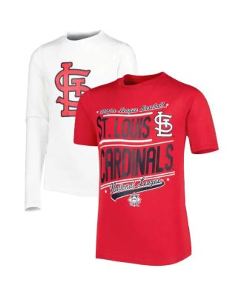 Youth White/Red St. Louis Cardinals V-Neck T-Shirt 