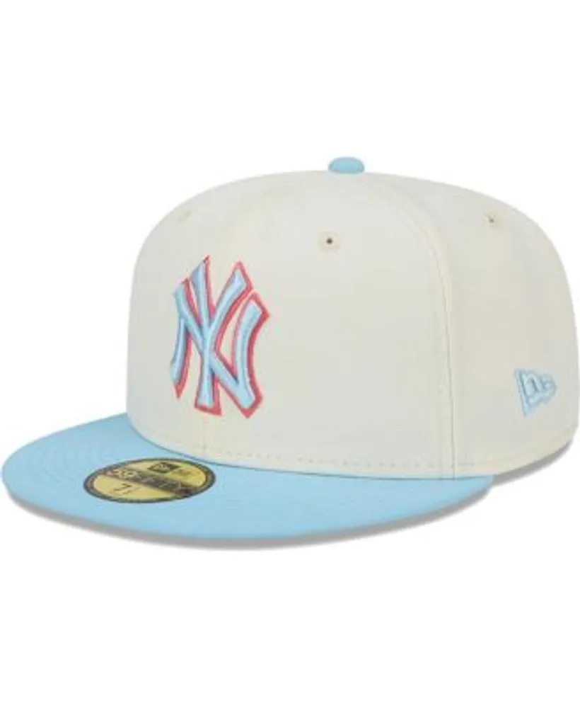 New Era Men's White and Light Blue New York Yankees Spring Color Two-Tone  59FIFTY Fitted Hat
