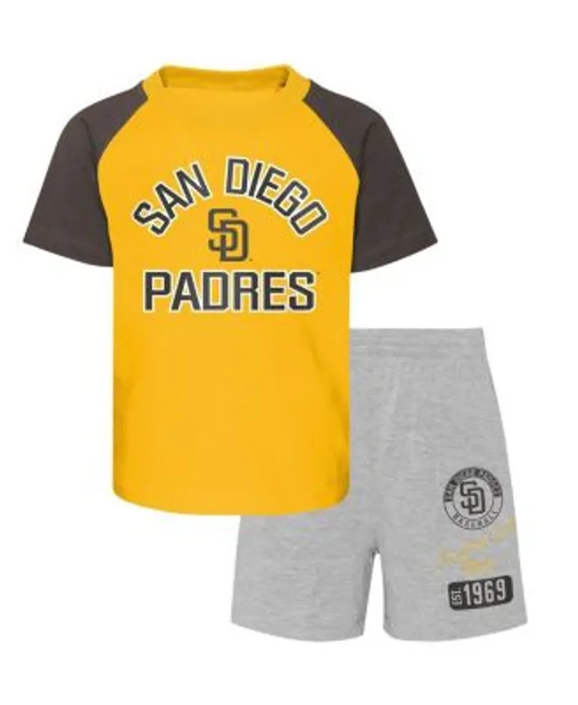 New York Mets Preschool Groundout Baller Raglan T-Shirt & Shorts Set -  Orange/Heather Gray