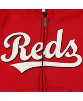 Outerstuff Youth Red Cincinnati Reds Wordmark Full-Zip Fleece Hoodie