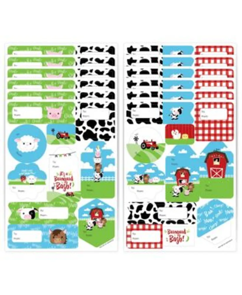 Big Dot Of Happiness Farm Animals - Barnyard Party Favor Kids Stickers - 16  Sheets - 256 Stickers