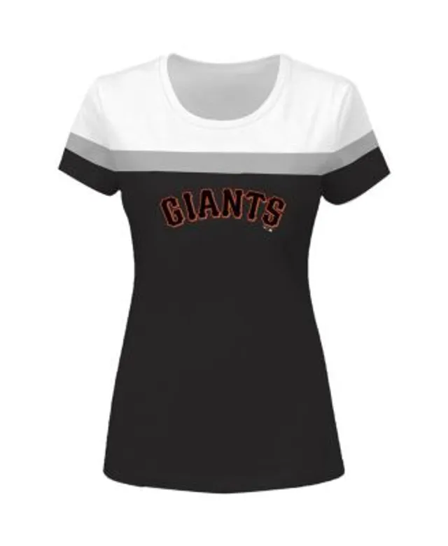 Touch Women's Black, White San Francisco Giants Shortstop Ombre Raglan  V-Neck T-shirt