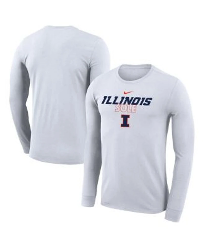 Men's Nike White Illinois Fighting Illini Basketball Icon Legend  Performance Long Sleeve T-Shirt