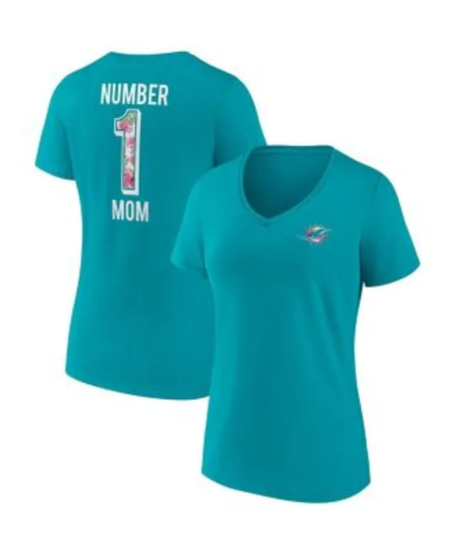 Profile Heather Gray Miami Dolphins Plus Size Lace-Up V-Neck T-Shirt