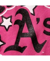 Girls Youth Miami Marlins New Era Pink Jersey Stars V-Neck T-Shirt