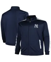 Detroit Tigers Big & Tall Raglan Full-Zip Track Jacket - Navy/Heather Gray