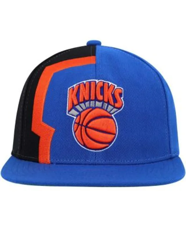 Men's Mitchell & Ness Orange/Blue New York Knicks Hardwood Classics 50th Anniversary Team Side Fitted Hat