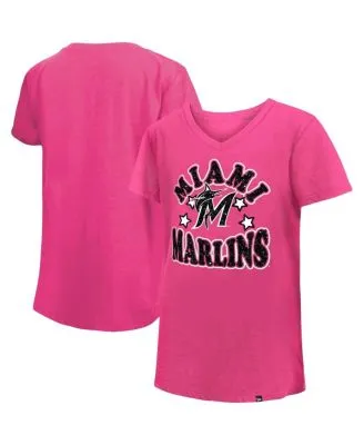 New Era Girls Youth Pink Arizona Diamondbacks Jersey Stars V-Neck T-shirt