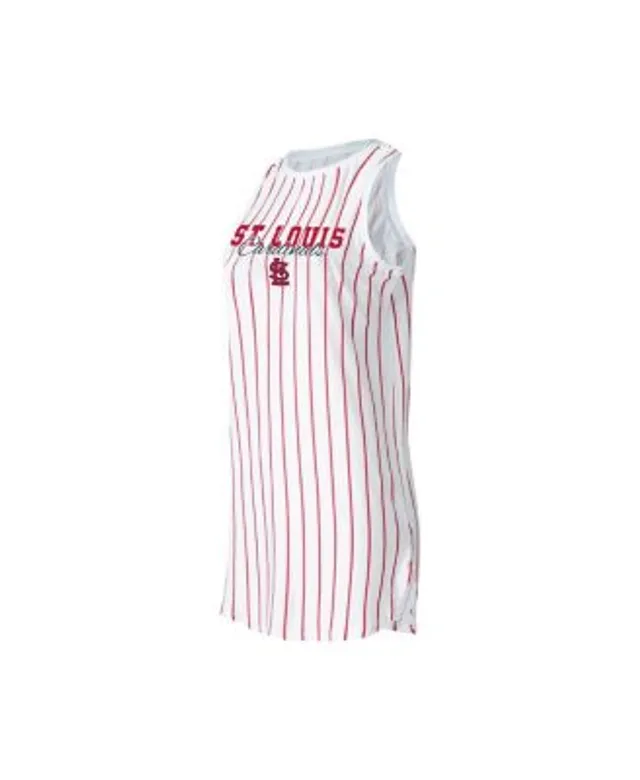 Women's Concepts Sport White Houston Astros Reel Pinstripe Knit Sleeveless Nightshirt Size: Small