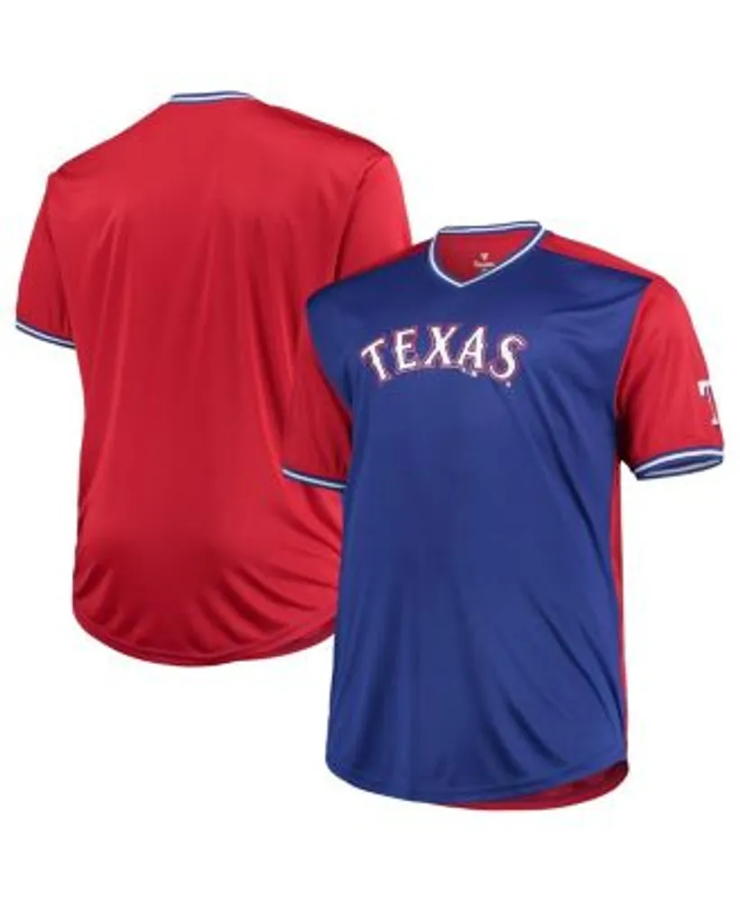 Women's Texas Rangers Royal Plus Size Wordmark V-Neck T-Shirt